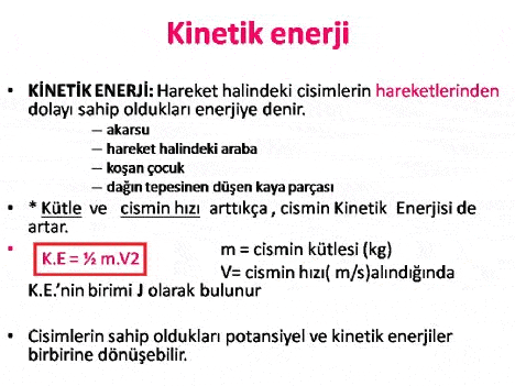 kinetik enerji nasil hesaplanir